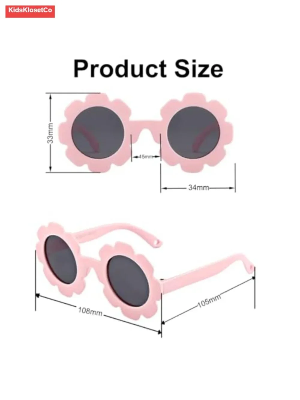 Baby Flower Sunglasses Round Bendable Glasses for Infant Toddler UV400